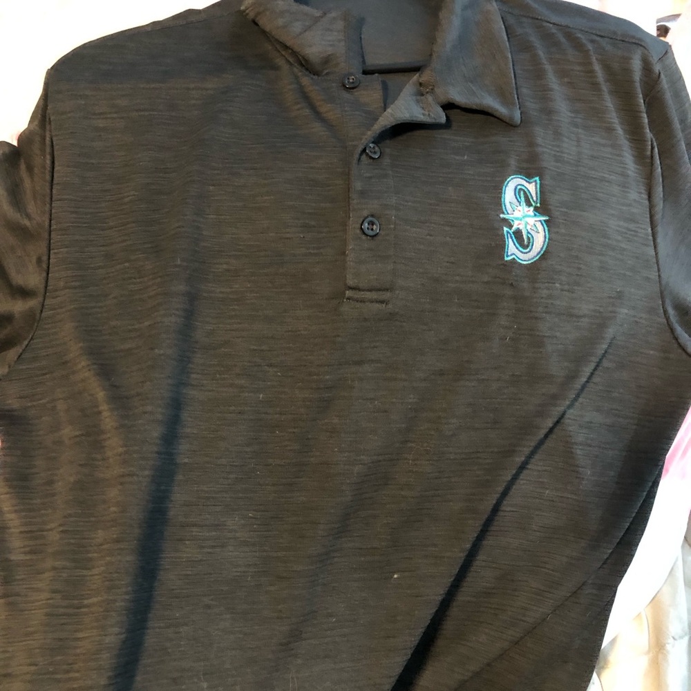 Storm Black Polo Shirt with Embroidered Mariners Logo